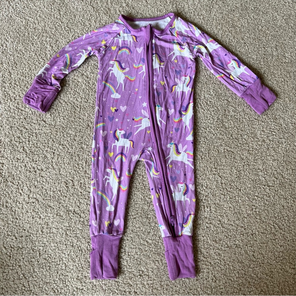 •SOLD• Little Sleepies Purple Unicorn Sleeper/Pajamas size 0-3 months